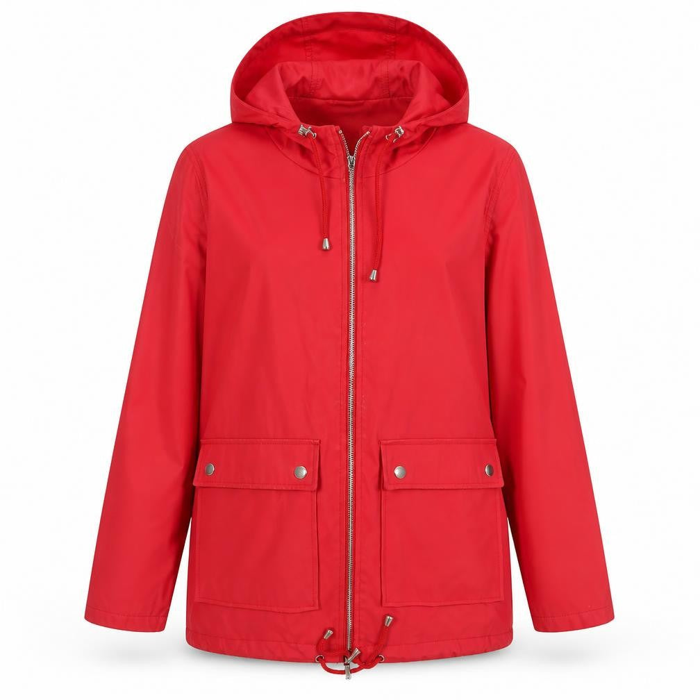 Womens UK Size 10 New Look Red Rain Coat