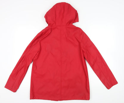 Womens UK Size 10 New Look Red Rain Coat
