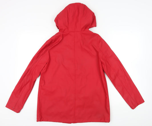 Womens UK Size 10 New Look Red Rain Coat