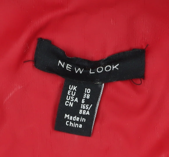Womens UK Size 10 New Look Red Rain Coat