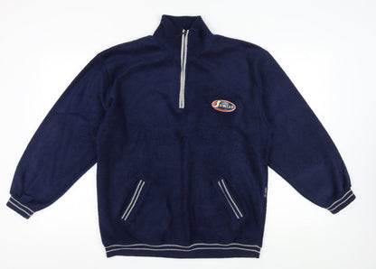 Mens UK Size 154 C&A Blue 1/2 Zip Sweatshirt