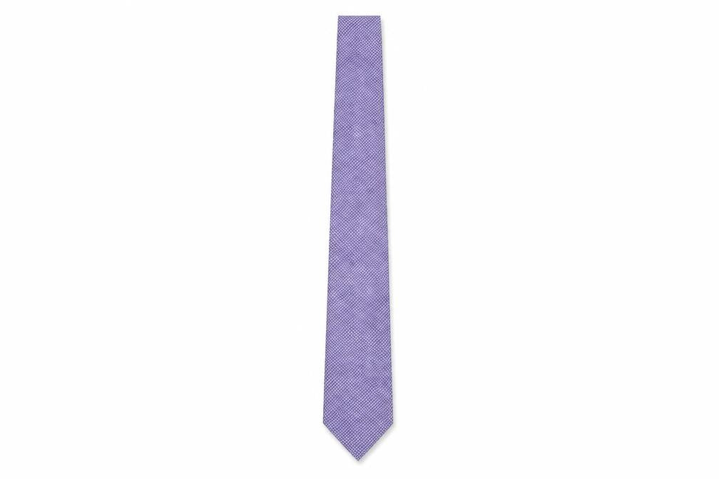 Mens George Purple Geometric 100% Polyester Slim Tie