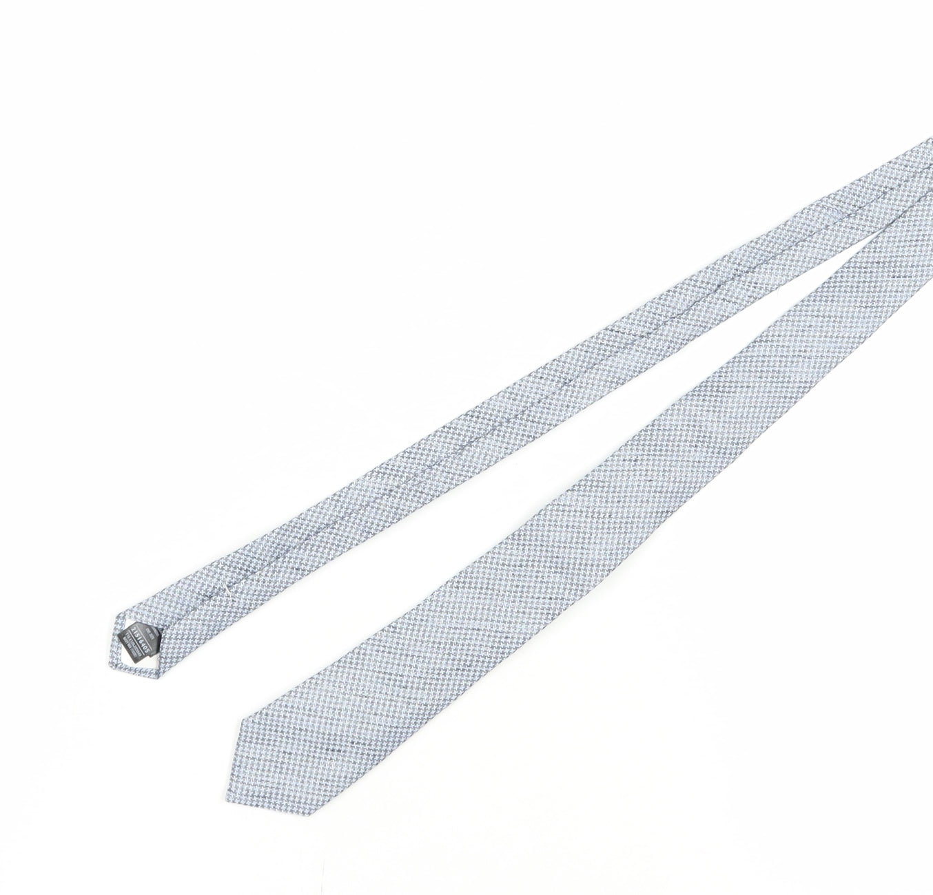 Jaeger Men's Grey Slim Tie Houndstooth Pattern