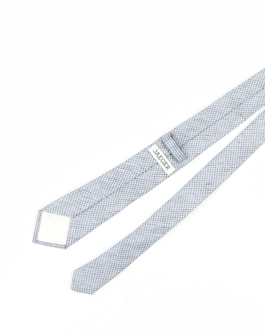 Jaeger Men's Grey Slim Tie Houndstooth Pattern