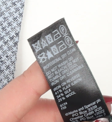 Jaeger Men's Grey Slim Tie Houndstooth Pattern