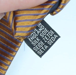 Linea Men's Bronze Striped Silk Tie