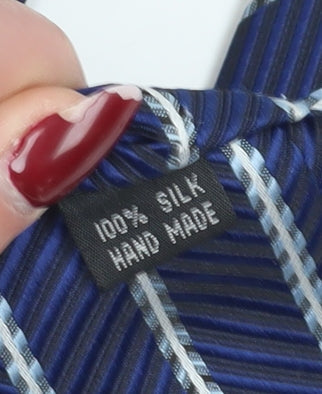 Mens Boss Blue Striped 100% Silk  Tie