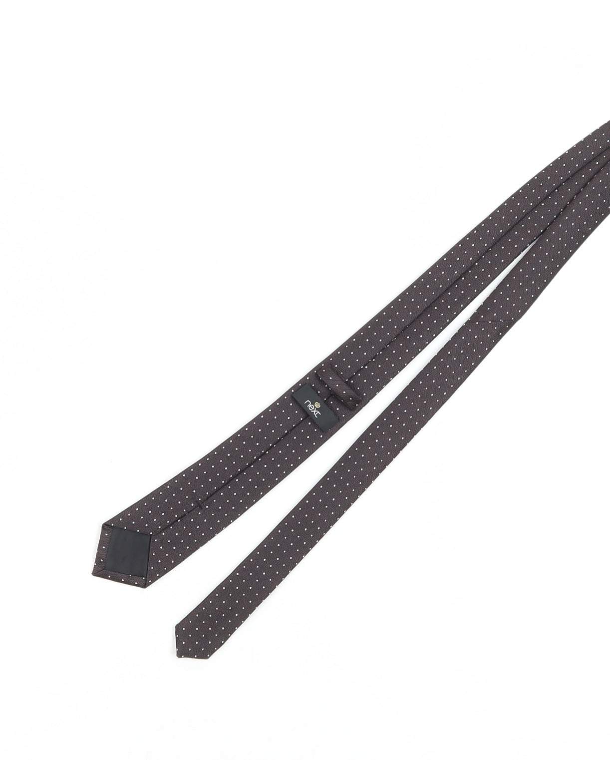 Next Men's Brown Polka Dot Slim Silk Tie