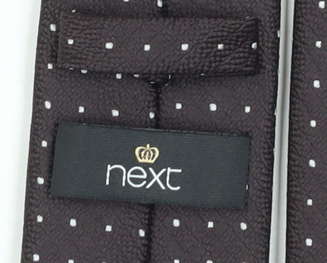 Next Men's Brown Polka Dot Slim Silk Tie