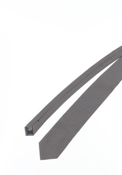 Mens Canali Black Geometric 100% Silk  Tie