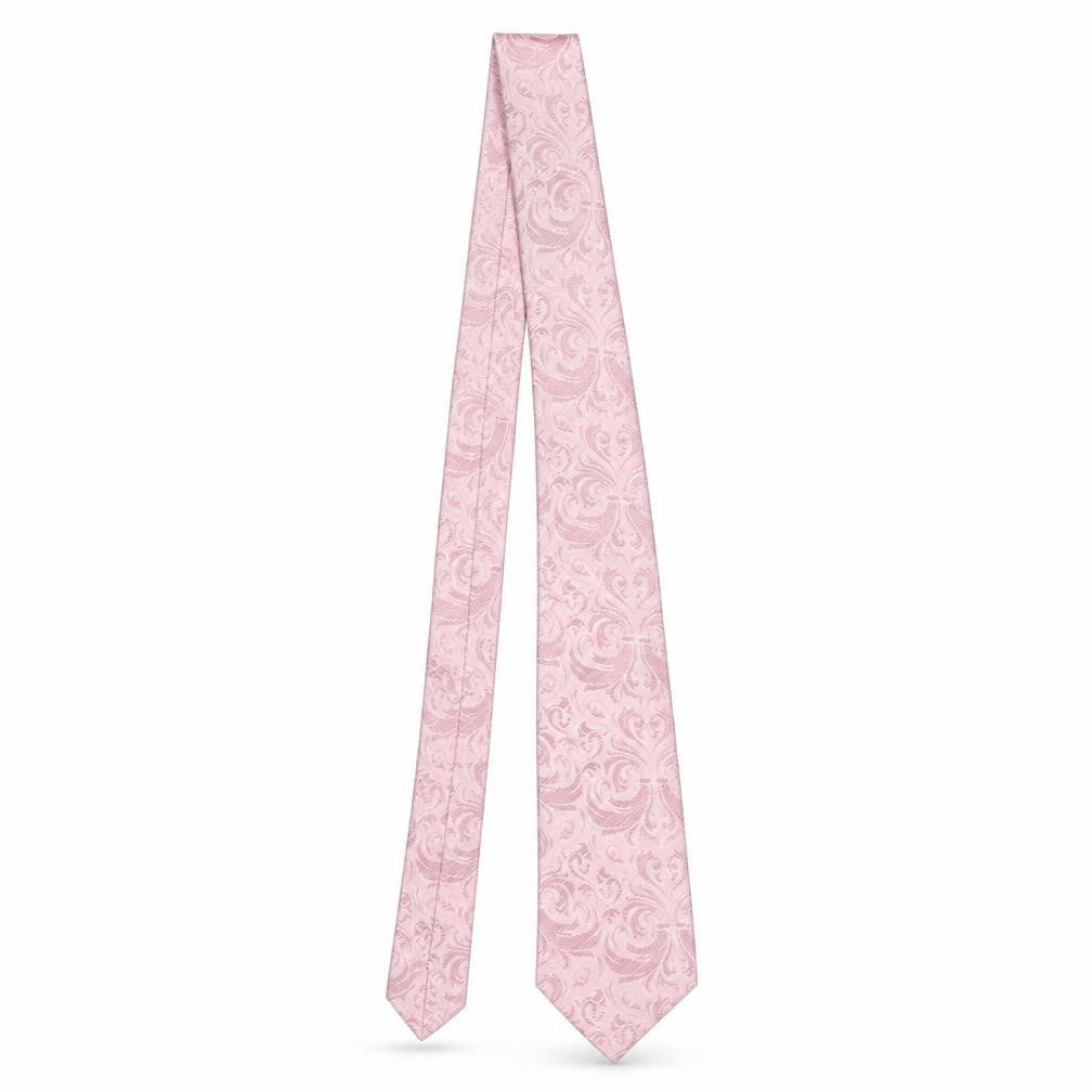 Mens Bäumler Pink Floral 100% Silk  Tie