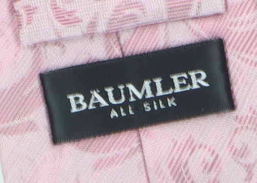 Mens Bäumler Pink Floral 100% Silk  Tie