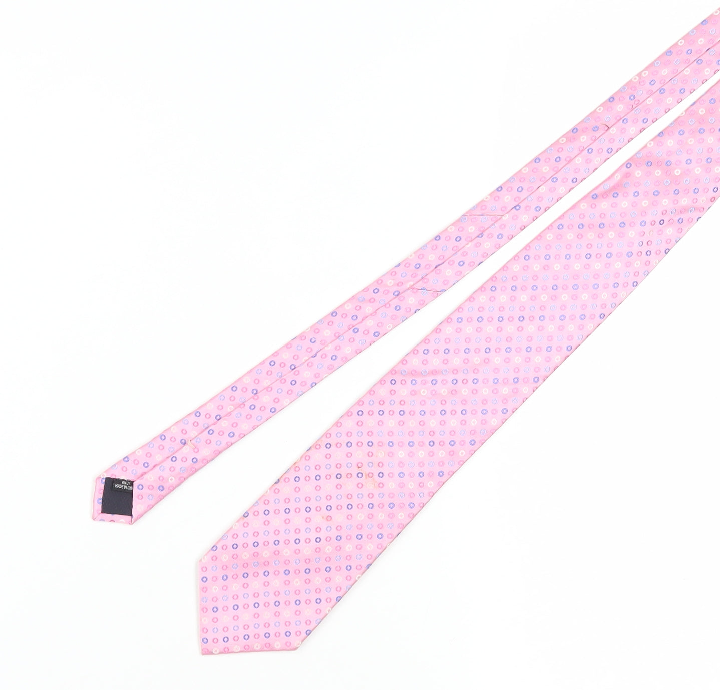 Hathaway Men's Pink Silk Polka Dot Slim Tie