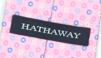 Hathaway Men's Pink Silk Polka Dot Slim Tie