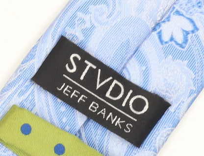 STVDIO Jeff Banks Men's Blue Paisley Silk Tie
