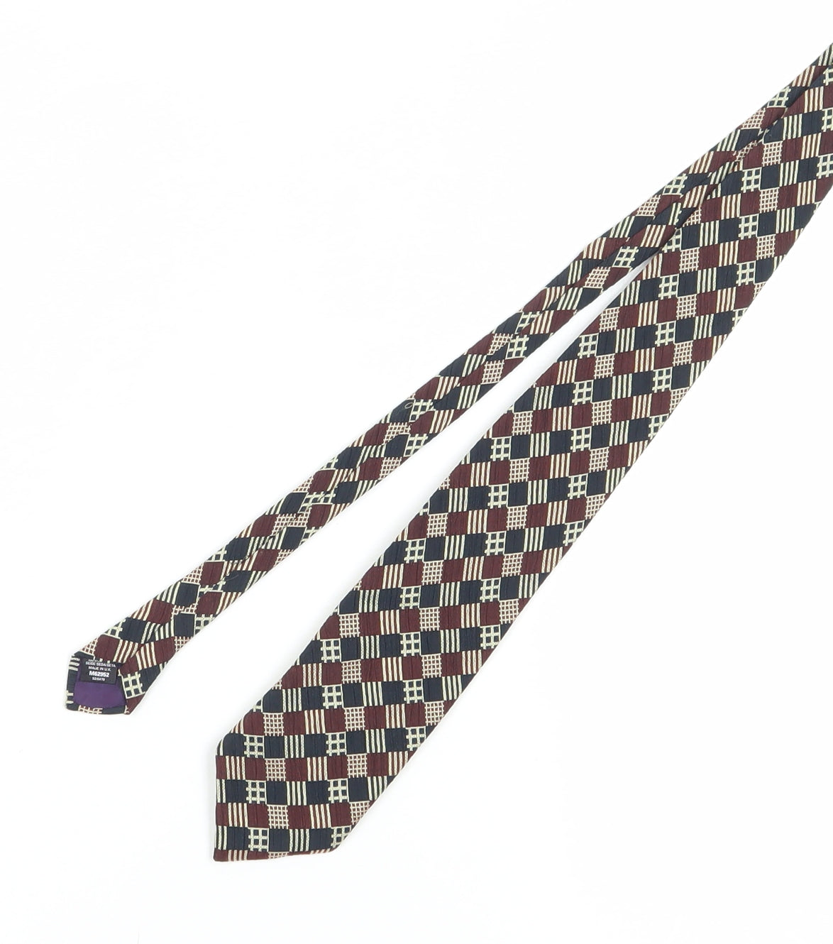NEXT Men's Multicoloured Silk Geometric Designer Tie