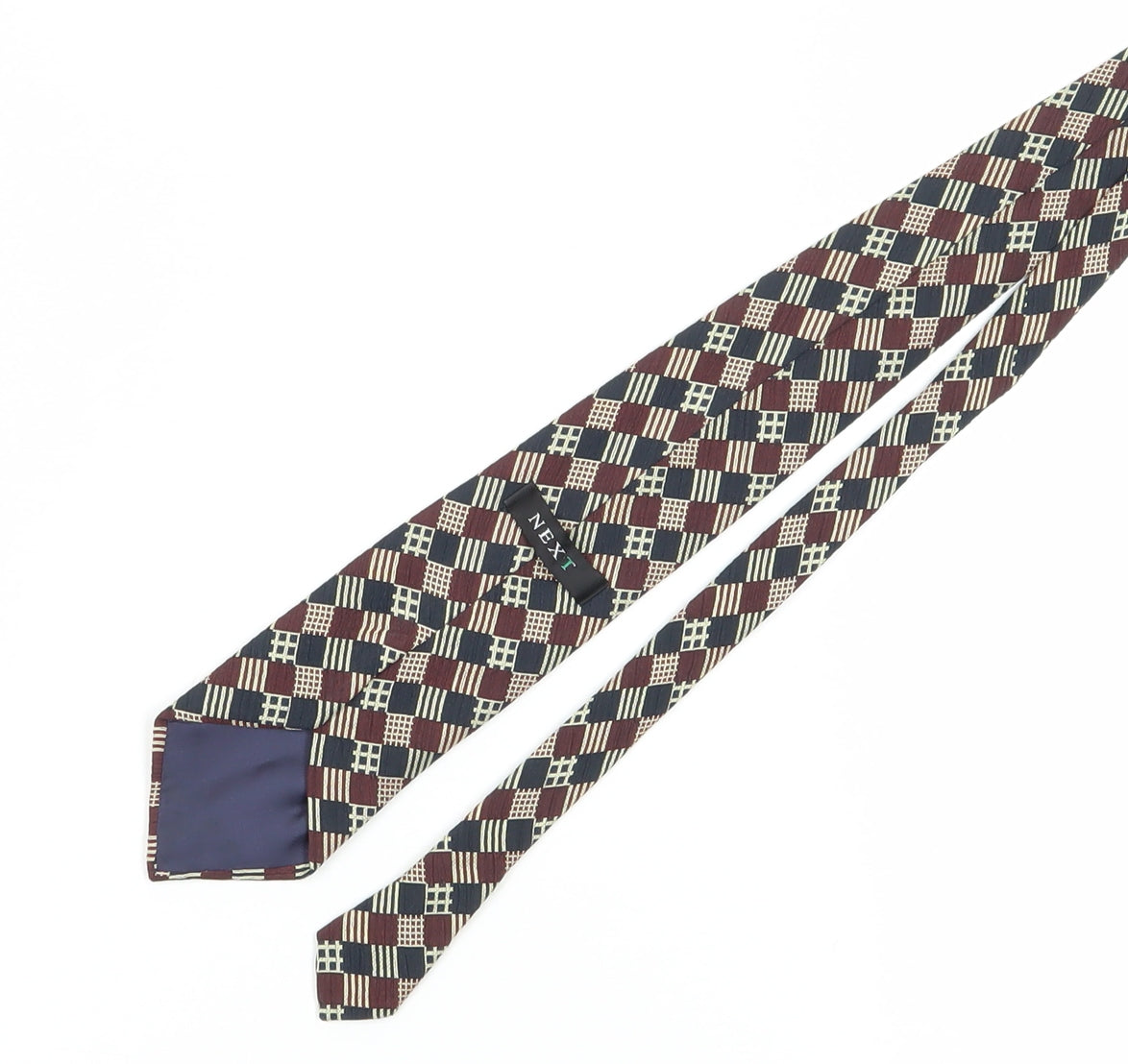 NEXT Men's Multicoloured Silk Geometric Designer Tie