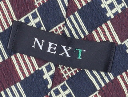 NEXT Men's Multicoloured Silk Geometric Designer Tie