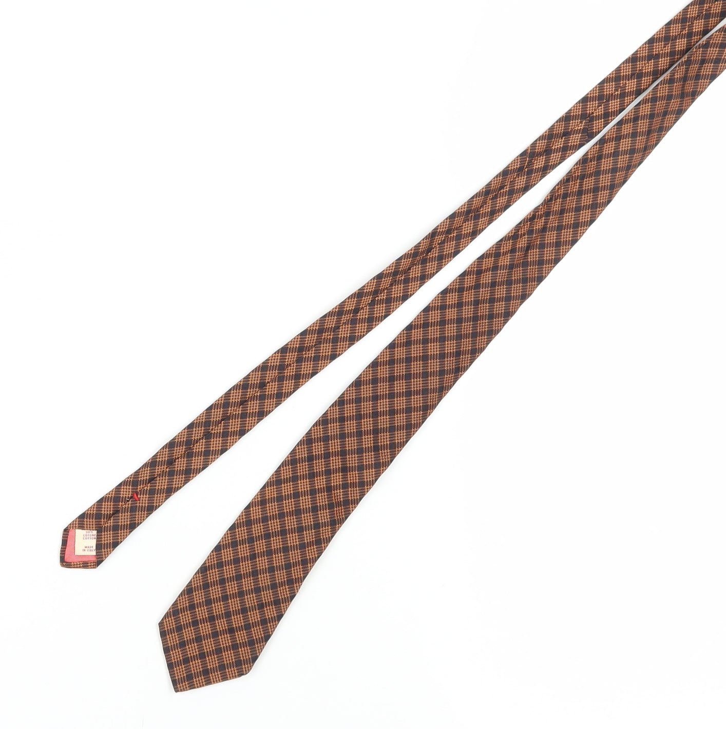 Altea Brown Check Wool Tie Men’s Excellent Condition