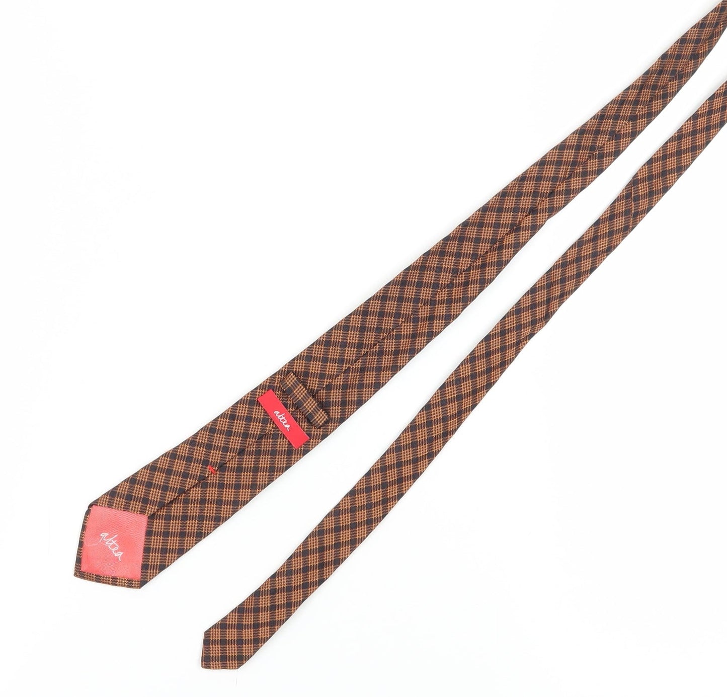 Altea Brown Check Wool Tie Men’s Excellent Condition