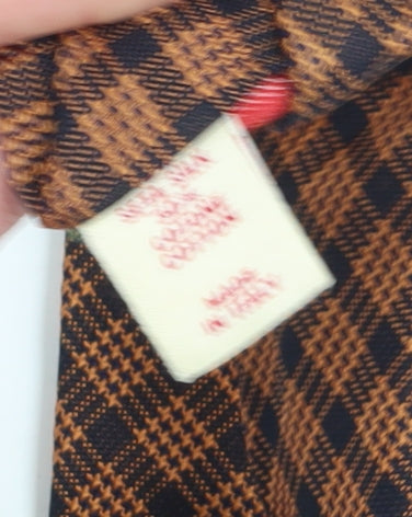 Altea Brown Check Wool Tie Men’s Excellent Condition
