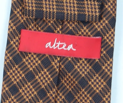 Altea Brown Check Wool Tie Men’s Excellent Condition