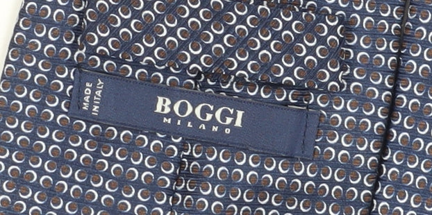 Boggi Milano Silk Geometric Blue Men's Tie One Size