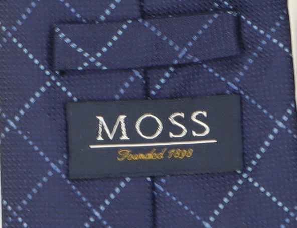 Moss Men's Blue Plaid Silk Tie