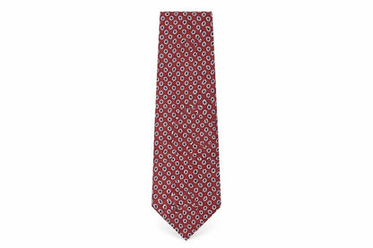 Mens Michelsons of London Red Geometric 100% Silk  Tie