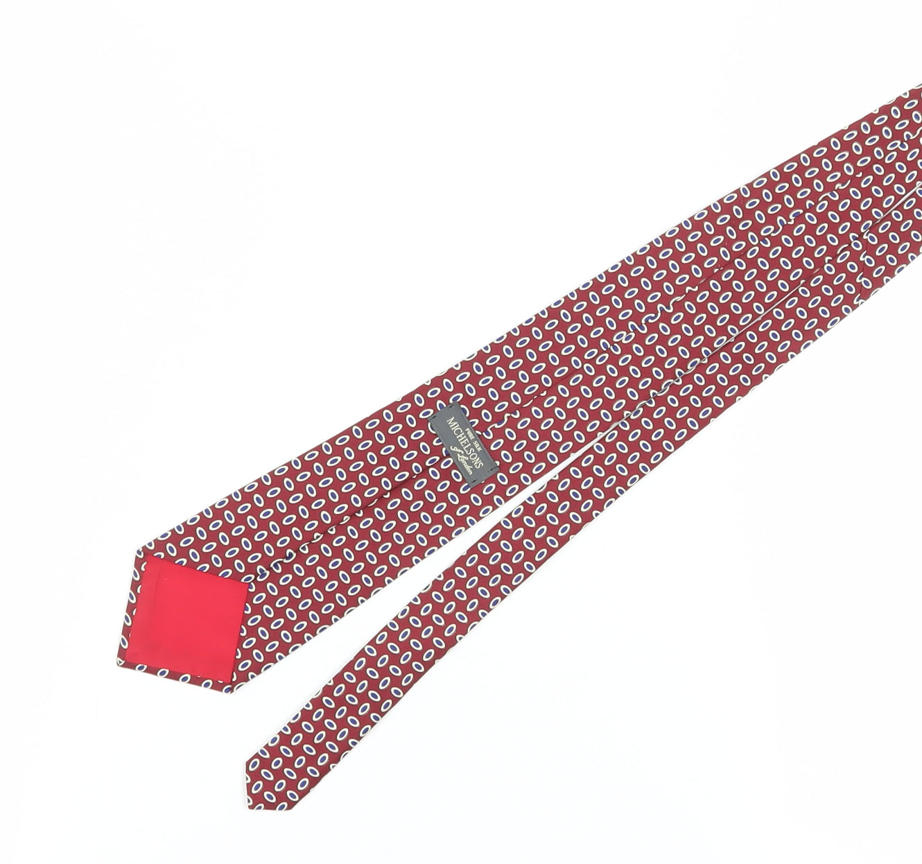 Michelsons of London Red Geometric Silk Men's Tie