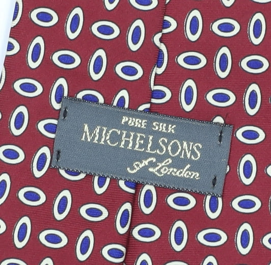 Michelsons of London Red Geometric Silk Men's Tie