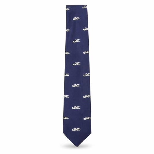 Van Buck Blue Slim Tie with Vehicle Motif for Men