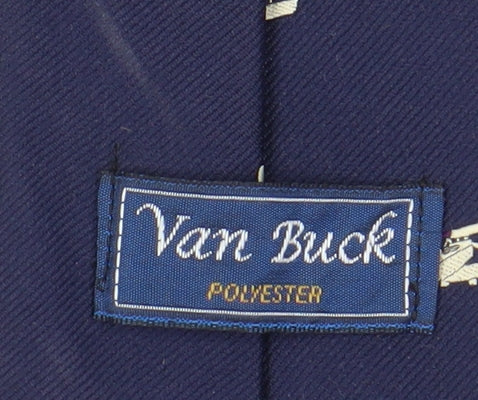 Van Buck Blue Slim Tie with Vehicle Motif for Men