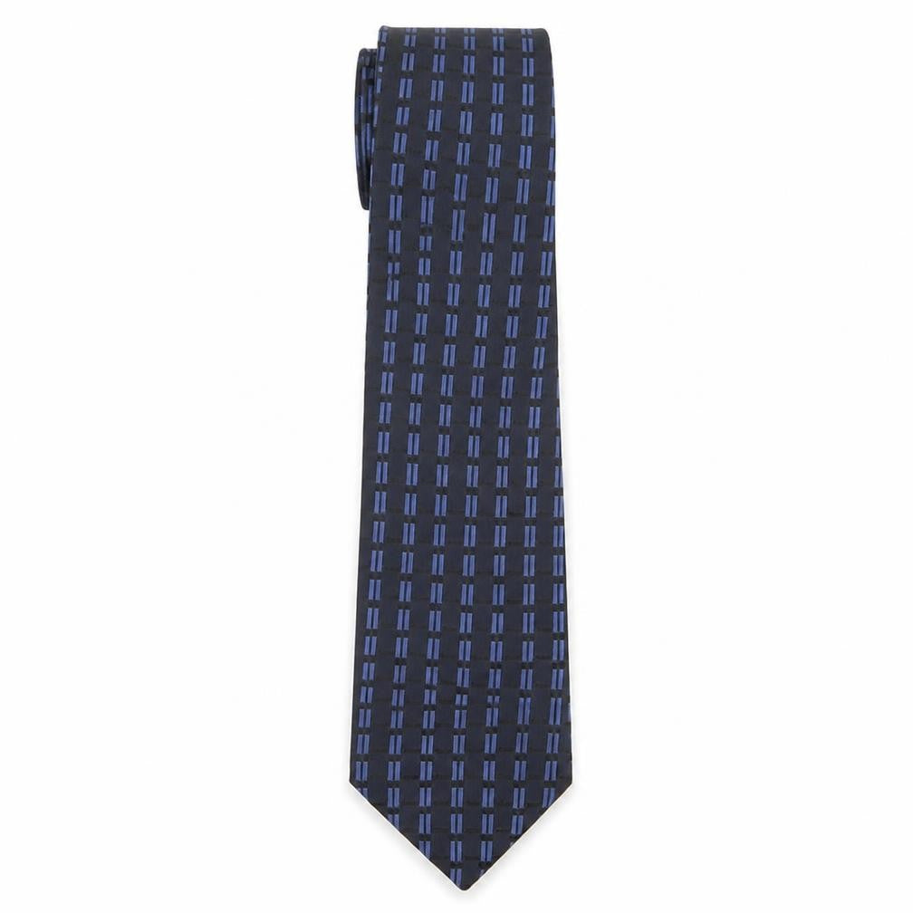 Mens Van Heusen Blue Geometric 100% Silk  Tie