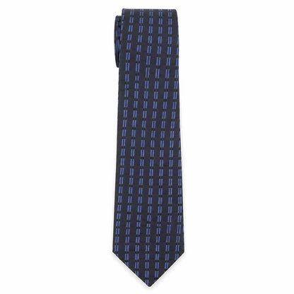 Mens Van Heusen Blue Geometric 100% Silk  Tie