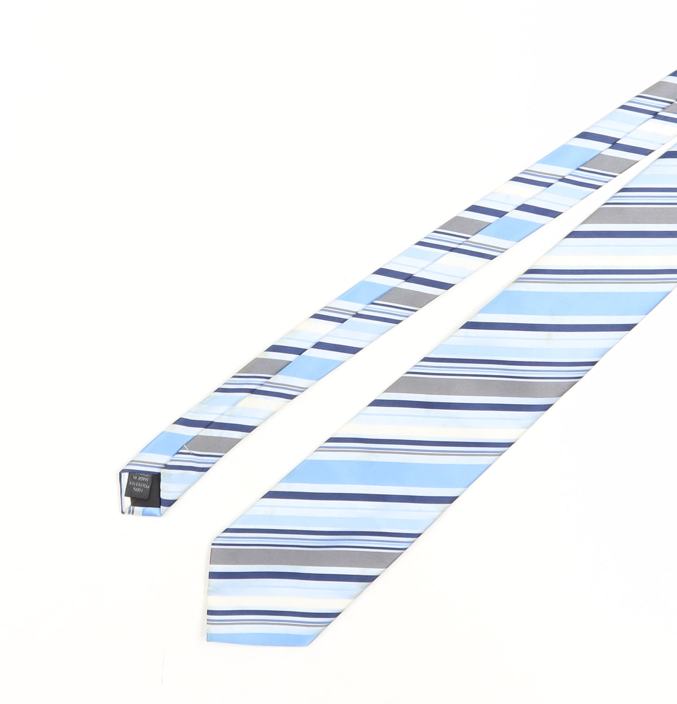 Thomas Nash Men's Blue Striped Polyester Tie