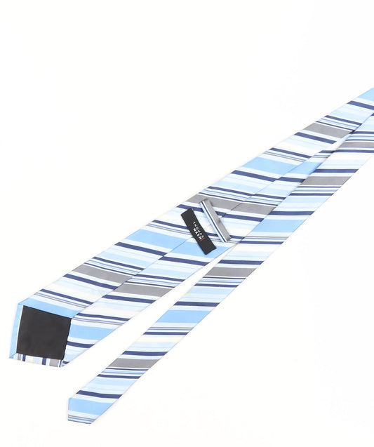 Thomas Nash Men's Blue Striped Polyester Tie