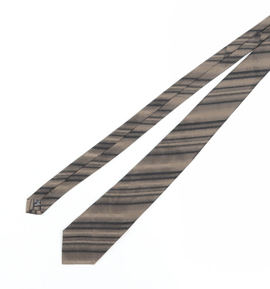 John Lewis Men's Brown Striped Silk Tie