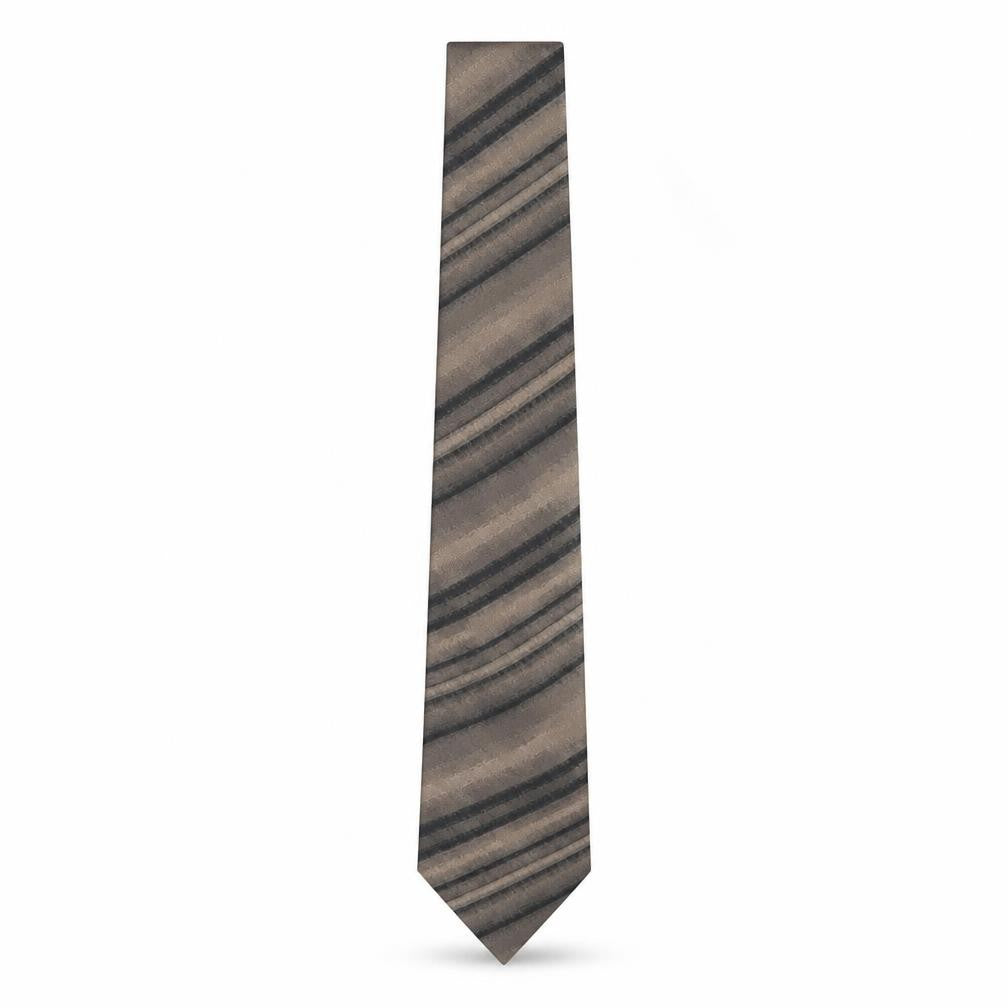 Mens John Lewis Brown Striped 100% Silk  Tie
