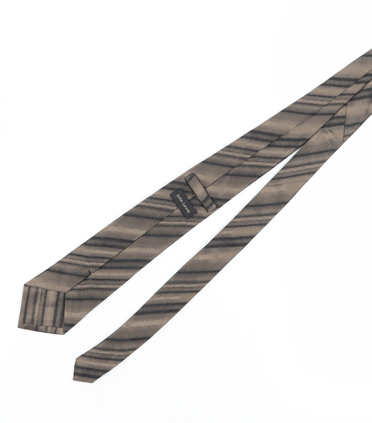 John Lewis Men's Brown Striped Silk Tie