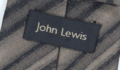 John Lewis Men's Brown Striped Silk Tie