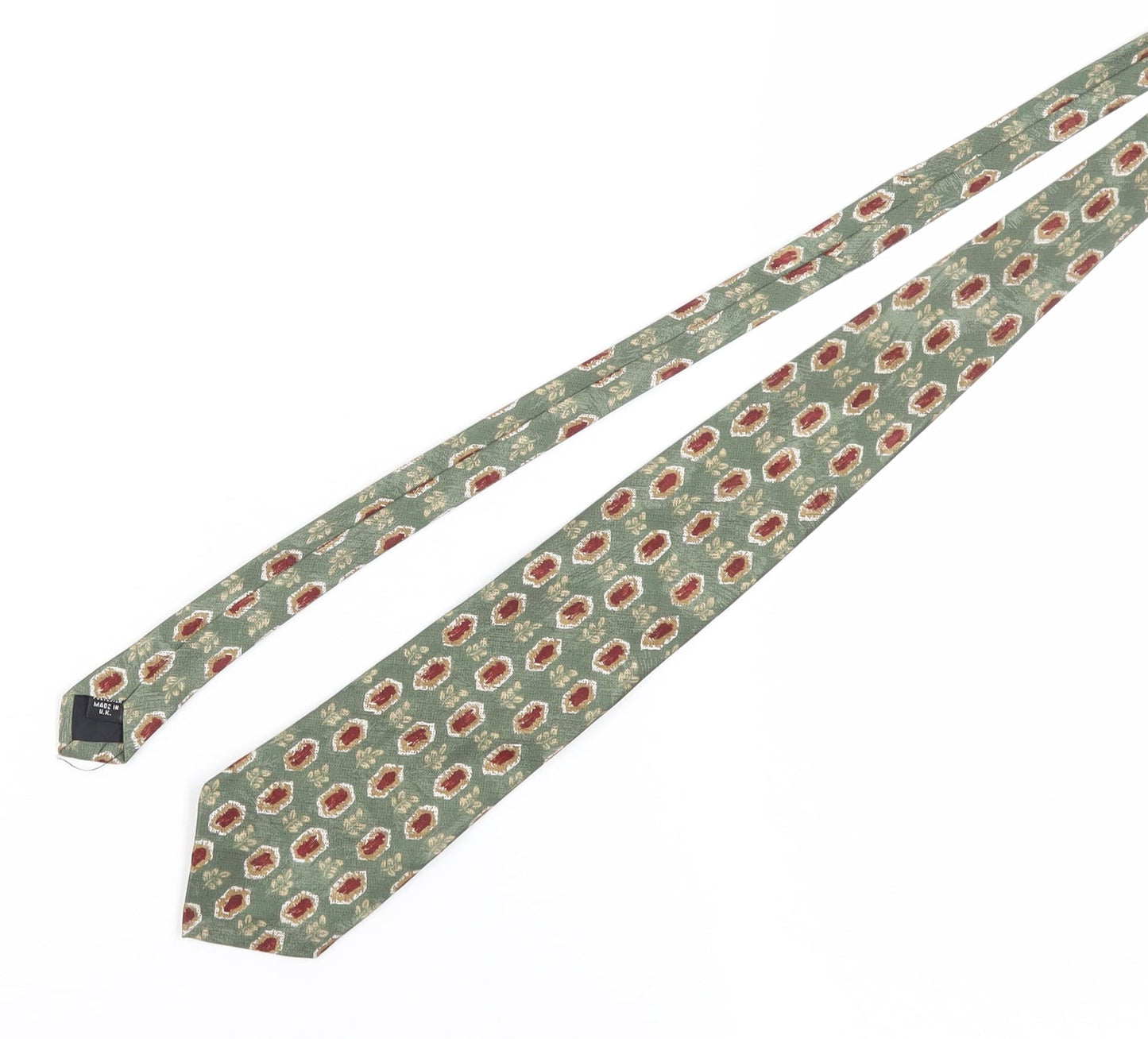 Charles of London Men's Green Geometric Tie