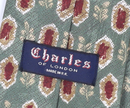 Charles of London Men's Green Geometric Tie