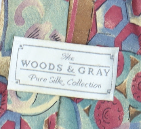 Woods & Gray Men's Multicoloured Silk Geometric Tie