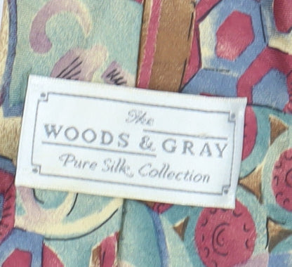 Woods & Gray Men's Multicoloured Silk Geometric Tie