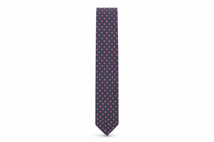 Mens Moss London Black Polka Dot 100% Slim Tie