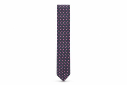 Mens Moss London Black Polka Dot 100% Slim Tie