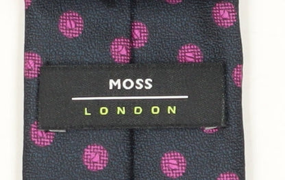 Moss London Men's Black Polka Dot Slim Tie