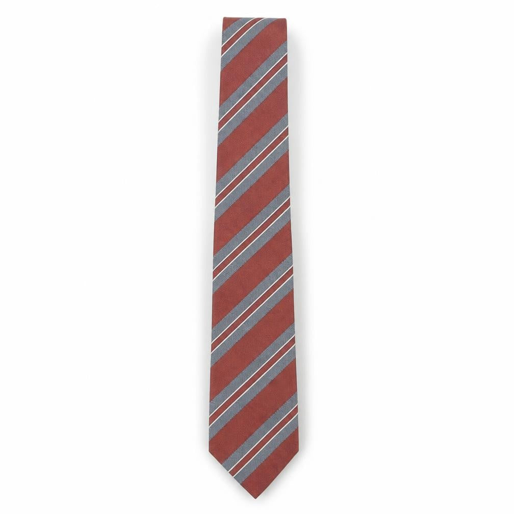 Mens Michaelis Multicoloured Striped 100% Silk Slim Tie