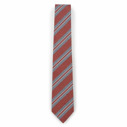 Mens Michaelis Multicoloured Striped 100% Silk Slim Tie